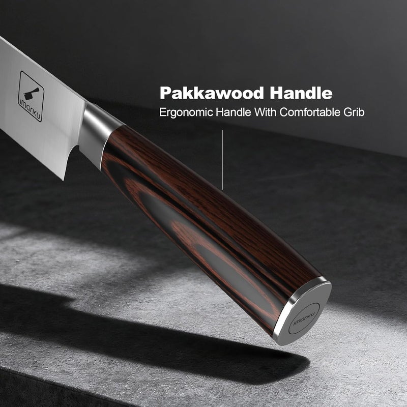 imarku Chef Knife 8 Inch, Professional Kitchen Knife in Japanese HC Steel, Super Sharp Knife With Ergonomic Handle, Cooking Knife With Gift Box, Kitchen Gadgets, Best Gifts for Family and Friends - Image 3